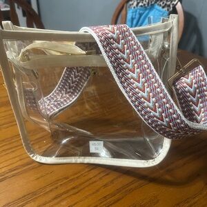 See through cross body bag